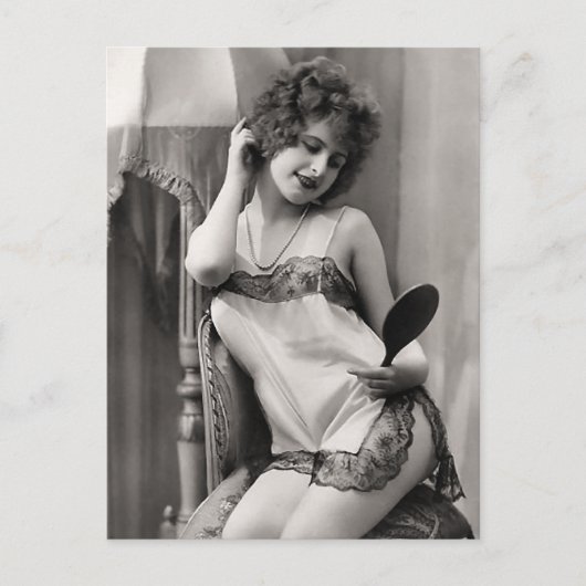Flapper in Unterwäsche Postkarte (Vorderseite)
