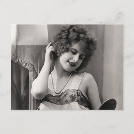 Flapper in Unterwäsche Postkarte (Vorderseite)