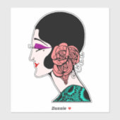 Flapper Lady Aufkleber (Blatt)