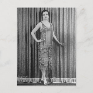 Flapper-Mädchen aus den 1920er Jahren Vintage Schw Postkarte