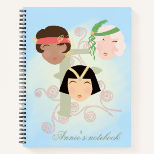 Flapper Mädchen der roaring twenties Notizblock