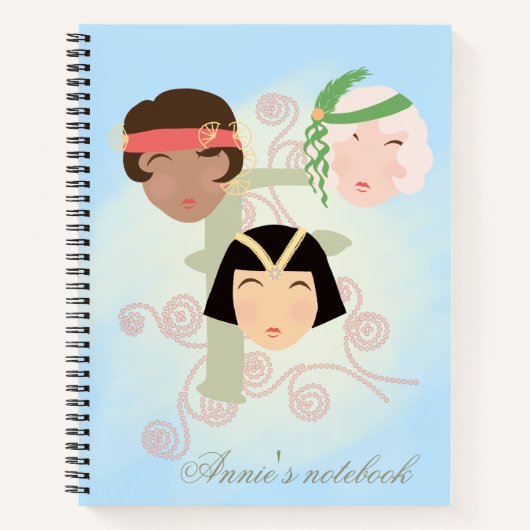 Flapper Mädchen der roaring twenties Notizblock (Vorderseite)