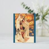 Flapper Mädchen Halloween Postkarte (Stehend Vorderseite)