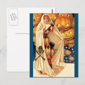 Flapper Mädchen Halloween Postkarte (Vorne/Hinten)