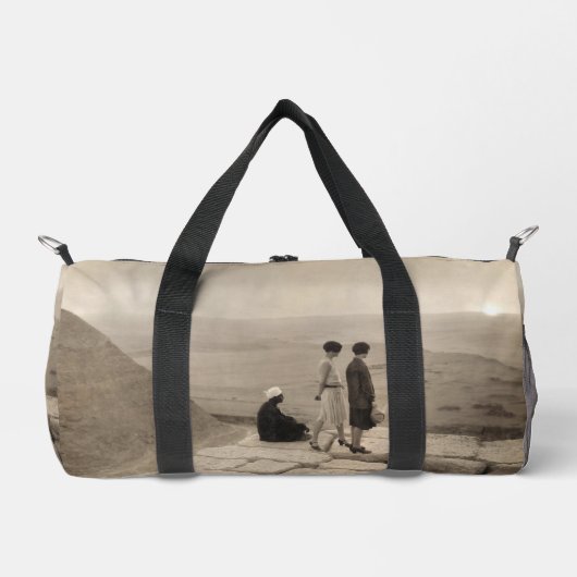 Flapper Mädchen Sonnenaufgang Pyramide des Cheops, Duffle Bag (Vorderseite)