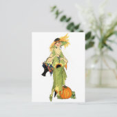 Flapper mit Kürbis Postkarte (Stehend Vorderseite)