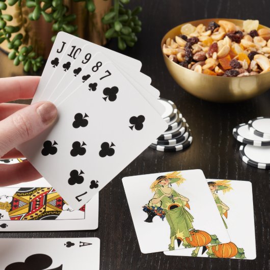 Flapper mit Kürbis Spielkarten (In Situ)