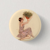 Flapper mit Mistelzweig Button (Vorderseite)