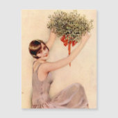 Flapper mit Mistelzweig J Magnetkarte (Vorderseite)