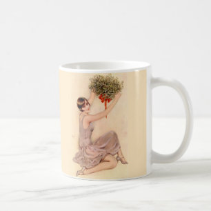 Flapper mit Mistelzweig Kaffeetasse