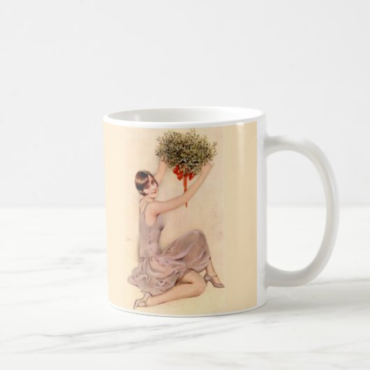 Flapper mit Mistelzweig Kaffeetasse (Rechts)