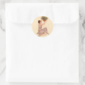 Flapper mit Mistelzweig Runder Aufkleber (Tasche)