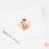 Flapper mit Mistelzweig Runder Aufkleber (Umschlag)