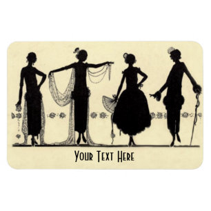 Flapper Mode Silhouette aus den 1920er Jahren Kühl Magnet