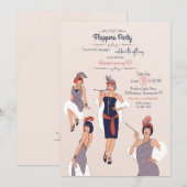 Flapper-Party Einladung (Vorne/Hinten)