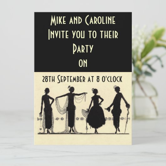 Flapper-Party Einladung 20 (Stehend Vorderseite)