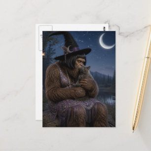 Flapper Sasquatch und ihre Katze Postkarte
