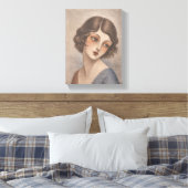 Flapper Schüchternes Mädchen in Pastellfarben Leinwanddruck (Insitu (Schlafzimmer))
