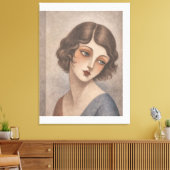 Flapper Schüchternes Mädchen in Pastellfarben Leinwanddruck (Insitu (Wohnzimmer))