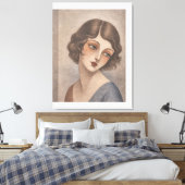 Flapper Schüchternes Mädchen in Pastellfarben Leinwanddruck (Insitu (Schlafzimmer))