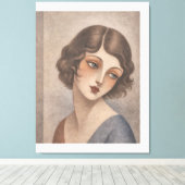 Flapper Schüchternes Mädchen in Pastellfarben Leinwanddruck (Insitu (Holzboden))