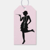Flapper Silhouette Geschenkanhänger (Vorderseite)