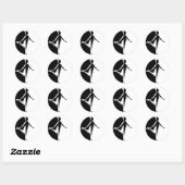 Flapper Silhouette Runder Aufkleber (Blatt)