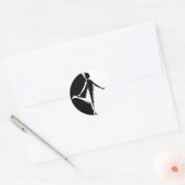 Flapper Silhouette Runder Aufkleber (Umschlag)