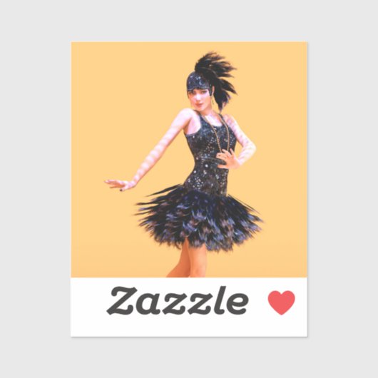 Flapper-Tanz Vintage Aufkleber (Blatt)