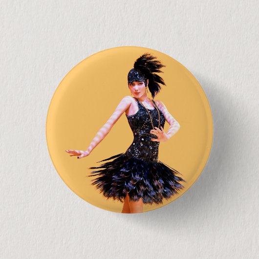 Flapper-Tanz Vintage Button (Vorderseite)