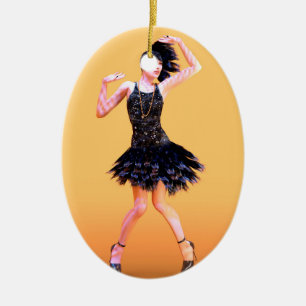 Flapper-Tanz Vintage Keramikornament