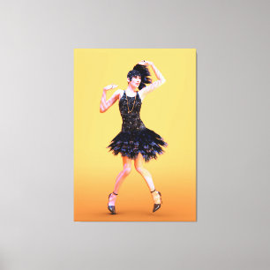Flapper-Tanz Vintage Leinwanddruck