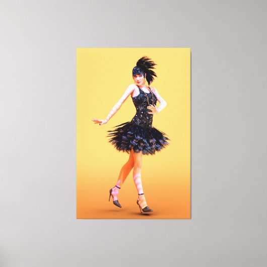 Flapper-Tanz Vintage Leinwanddruck (Vorderseite)