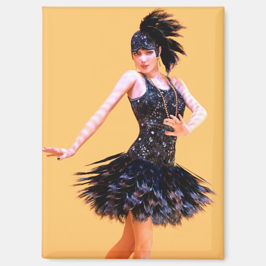 Flapper-Tanz Vintage Magnet (Vorderseite)
