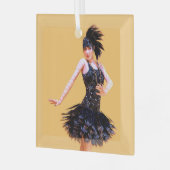 Flapper-Tanz Vintage Ornament Aus Glas (Vorderseite links)