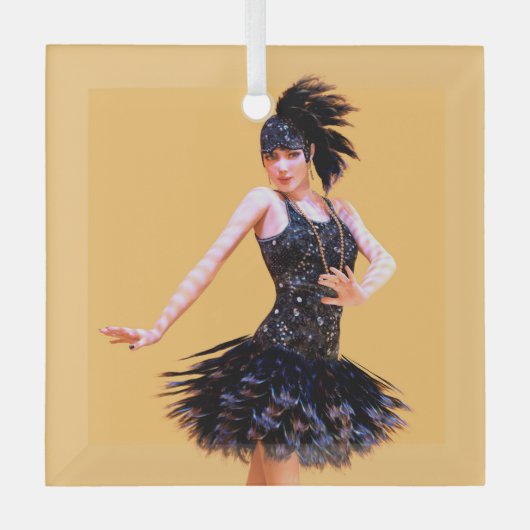Flapper-Tanz Vintage Ornament Aus Glas (Vorderseite)