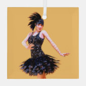 Flapper-Tanz Vintage Ornament Aus Glas (Rückseite)