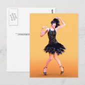 Flapper-Tanz Vintage Postkarte (Vorne/Hinten)
