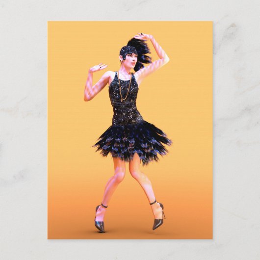 Flapper-Tanz Vintage Postkarte (Vorderseite)