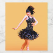 Flapper-Tanz Vintage Weinetikett (Einzelnes Label)