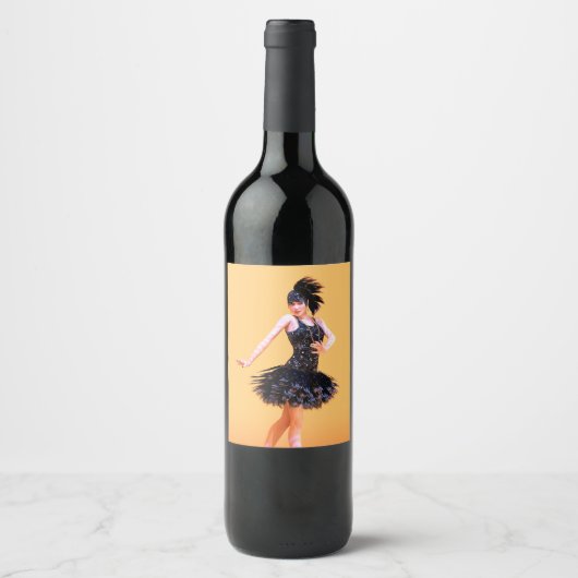 Flapper-Tanz Vintage Weinetikett (Vorderseite)