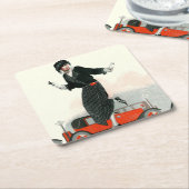 Flapper und Roadster Rechteckiger Pappuntersetzer (angewinkelt)