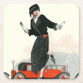 Flapper und Roadster Rechteckiger Pappuntersetzer (Vorderseite)