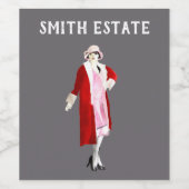 Flapper Vintage Fashion Dame rauscht zwanzig Weinetikett (Einzelnes Label)