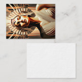 Flapper woman, art Deko, Vol. 4 - Spielkarte Mitteilungskarte (Vorne/Hinten)