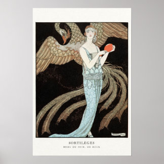 Flapper Woman Portrait Art Poster
