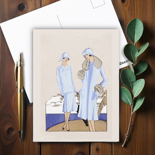 Flapper Women Feiertagspostkarte