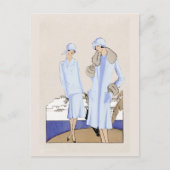 Flapper Women Feiertagspostkarte (Vorderseite)