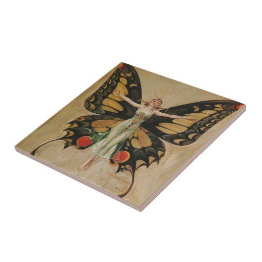 FlapperButterfly Flying Illustration Classic Fliese (Seite)