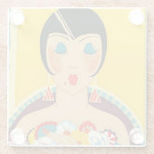 "Flappers and Blume" Art Deco von Jose Carlos Glasuntersetzer (Rückseite)